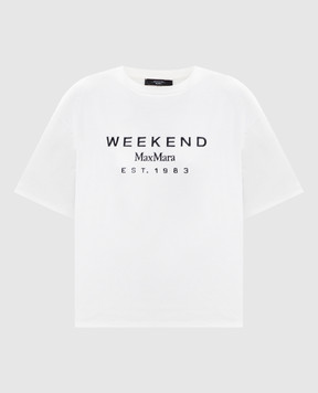 Max Mara Weekend White SABATO T-shirt with logo embroidery WKDSABATO
