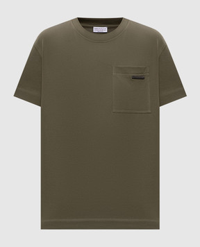 Brunello Cucinelli Green T-shirt with pocket M0T81EC710