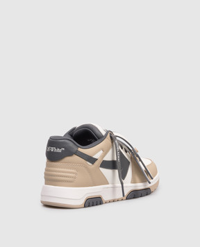 Off-White Out Of Office beige leather sneakers OWIA259S26LEA003
