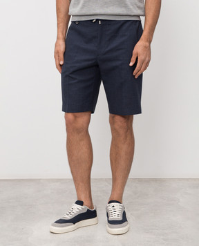 Stefano Ricci Blue shorts made of wool, silk and linen M1T6100331WKL07U