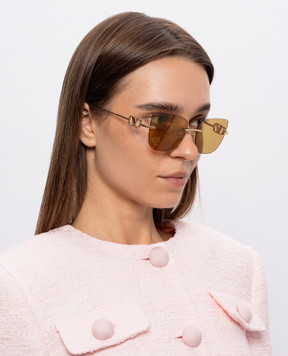 Valentino Gold-tone sunglasses with logo VG0033S