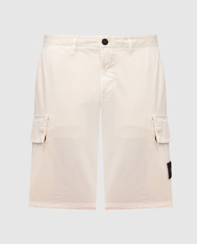 Stone Island Beige cargo shorts with patch L1S15L100018S0004