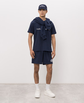 Sporty & Rich NY Crest Blue Shorts SH039710243BL106