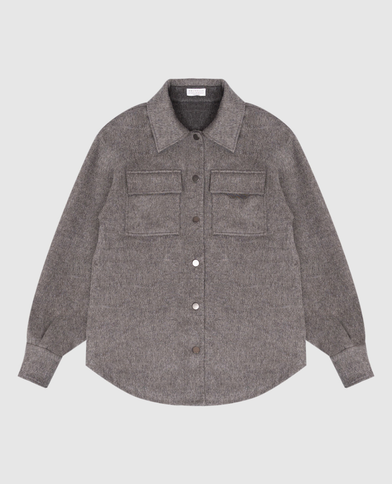 Children's gray wool jacket with monil chain