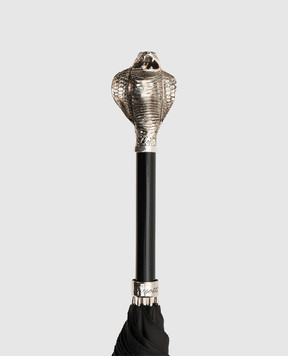 Pasotti Black Luxury Cobra Cane Umbrella OMITUO478MINICHEVRON9