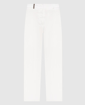 Peserico White corduroy pants P04550T303277