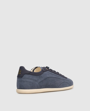 Brunello Cucinelli Blue leather sneakers with logo MZUIEDD337