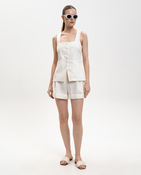 Faithfull Jackie white linen vest FFC11WHT