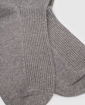 Brunello Cucinelli Gray socks with lurex MAZ225949P