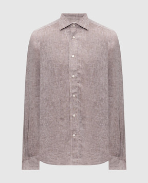 Enrico Mandelli Brown linen shirt CUBANA5701
