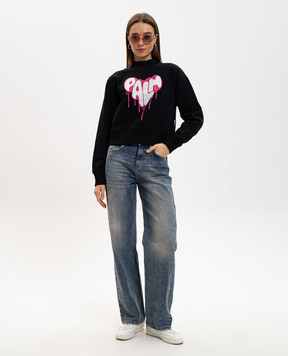 Palm Angels Black sweatshirt with logo print PWBA016G20FLE003
