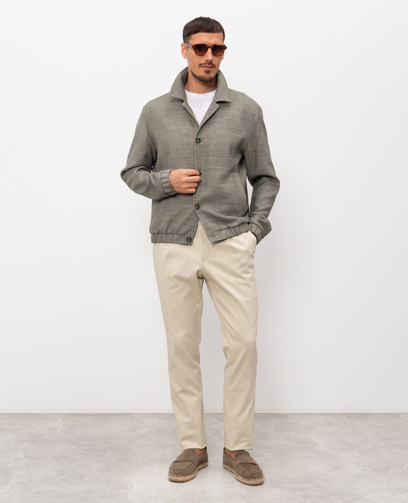 

Green jacket with wool and linen Pini Parma