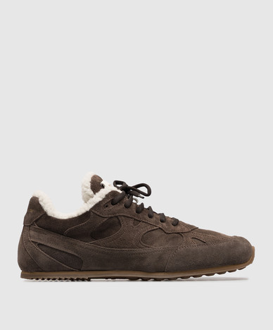 Zapatillas Away de ante marrón con pelo