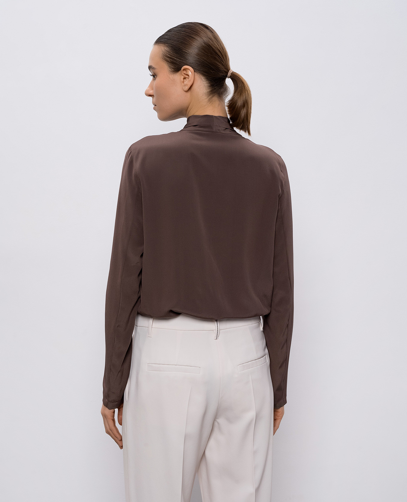 Brown silk bodysuit Brunello Cucinelli 4