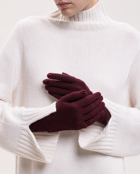 Allude Burgundy cashmere gloves 26592000