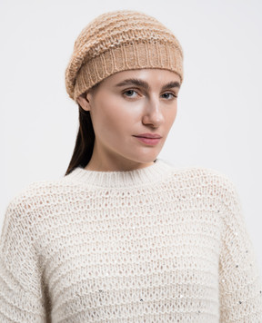 Peserico Beige alpaca wool hat S36212F039283G