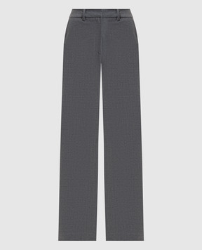 Ballantyne Gray wool flared pants BLT196UWUNI