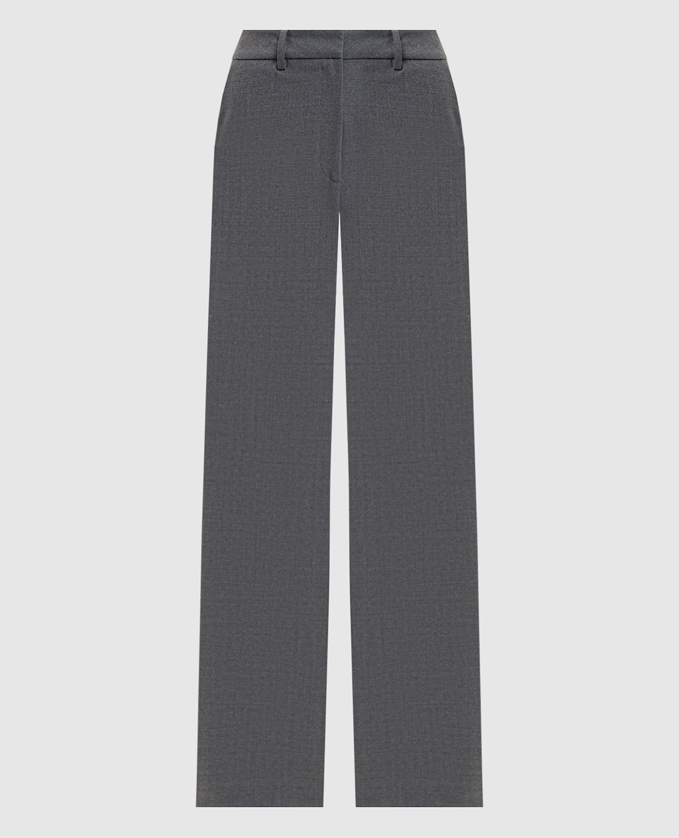 Gray wool flared pants