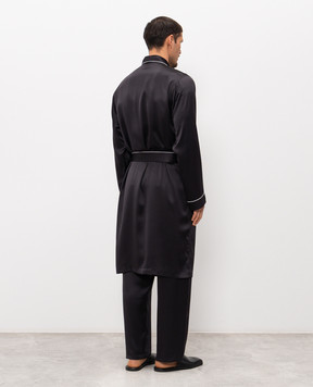 Zimmerli Black silk robe 600075131067
