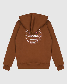 Sprayground Children's brown hoodie with logo print SPY1488GBRWN