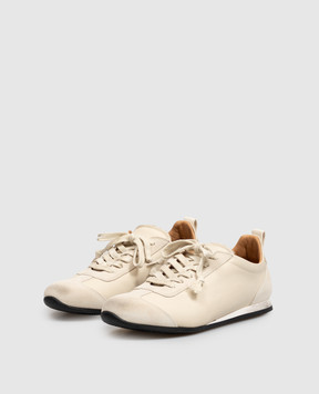 UMA WANG Ivory leather sneakers US9089