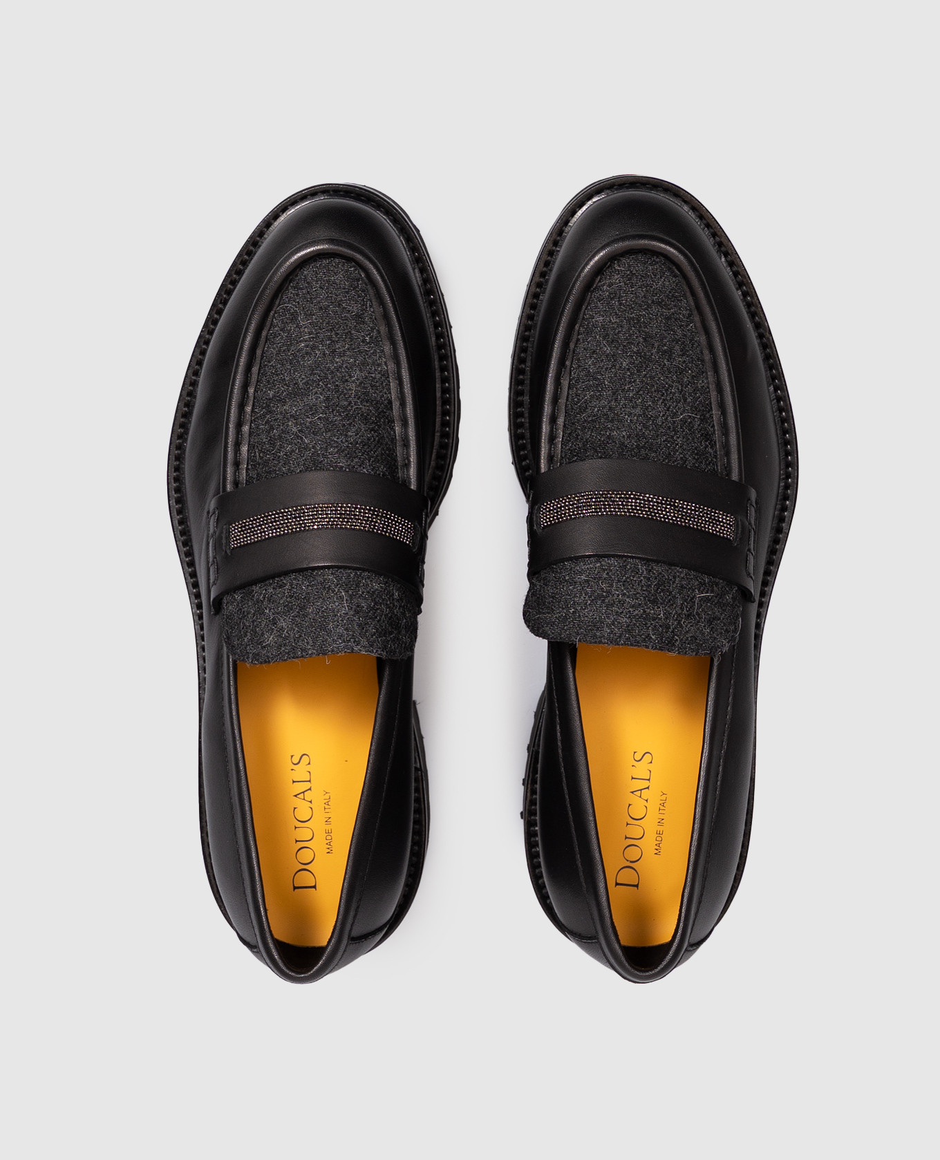 Black combination loafers with monil chain Doucal's 4