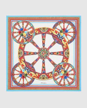 Dolce&Gabbana White silk scarf with branded print FN090RGDDU5