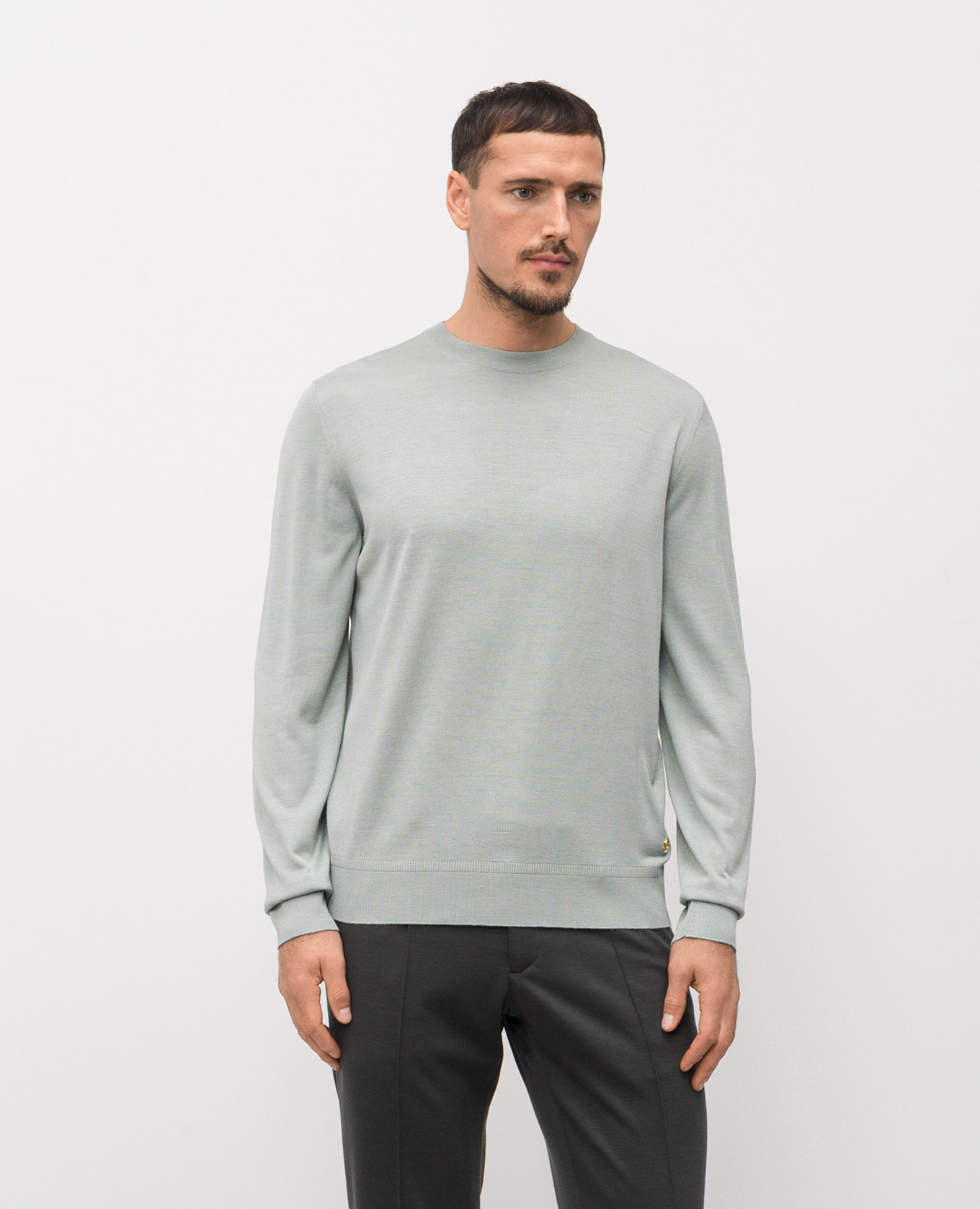 Green silk jumper with emblem Stefano Ricci 3