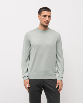 Stefano Ricci Green silk jumper with emblem K414000G01F26160