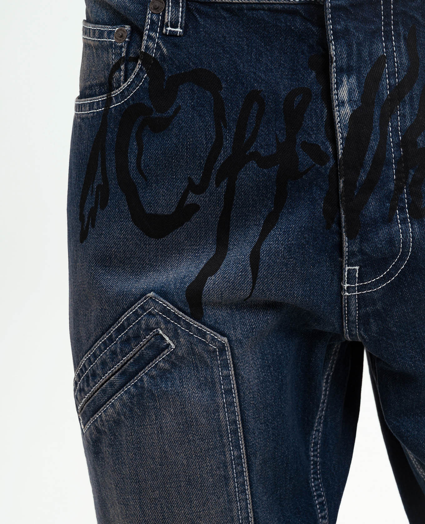 

Blue distressed cargo jeans Off-White