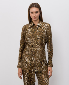 Max Mara TAFFARI brown leopard print silk blouse MSTAFFARI