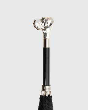 Pasotti Black umbrella-cane Silver Labrador OMIT478BLUES59732W27