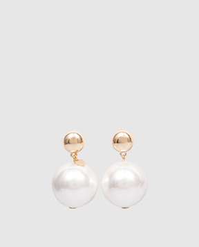 Dolman Bijoux White earrings with beads 17267