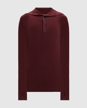 Y`S Yamamoto Burgundy ribbed sweater with silk YVK06682