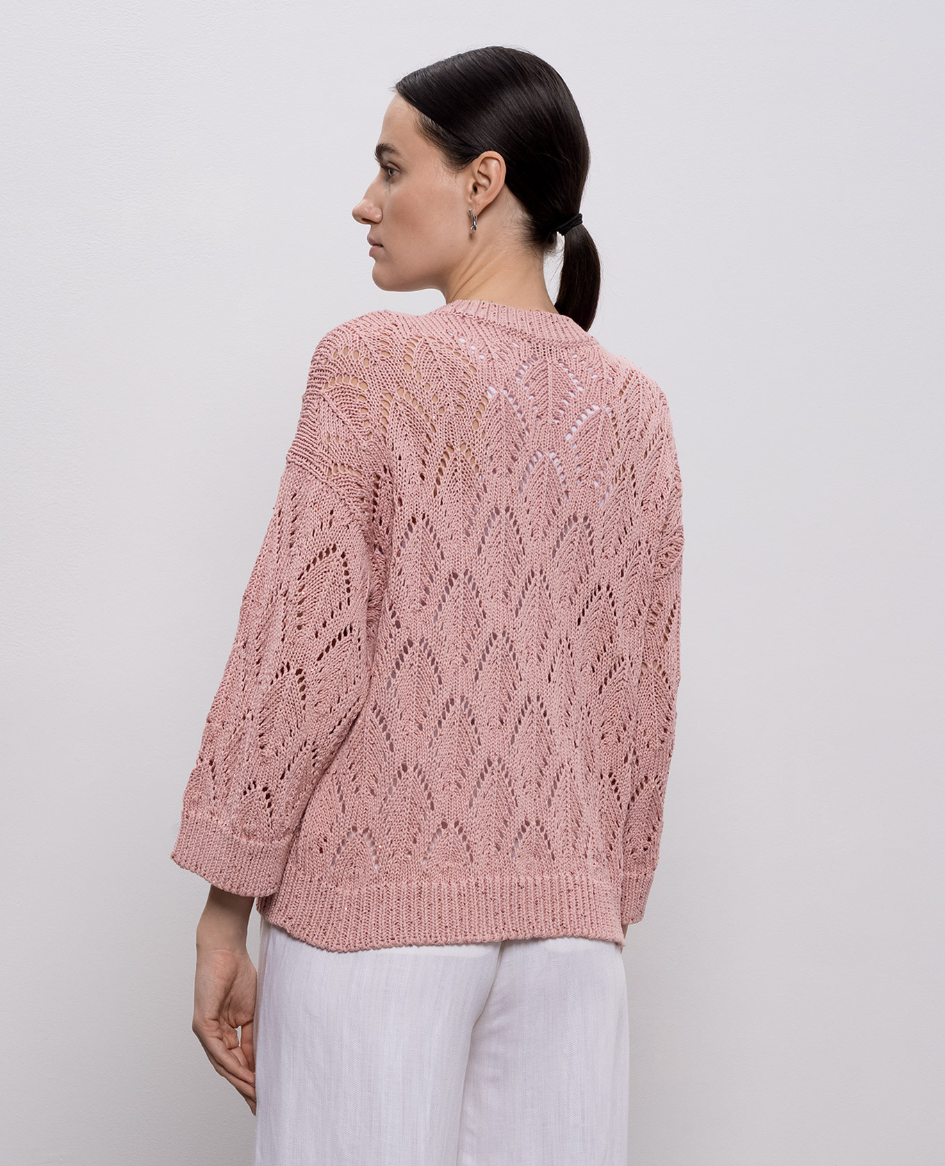Pink openwork cardigan with sequins Peserico 4