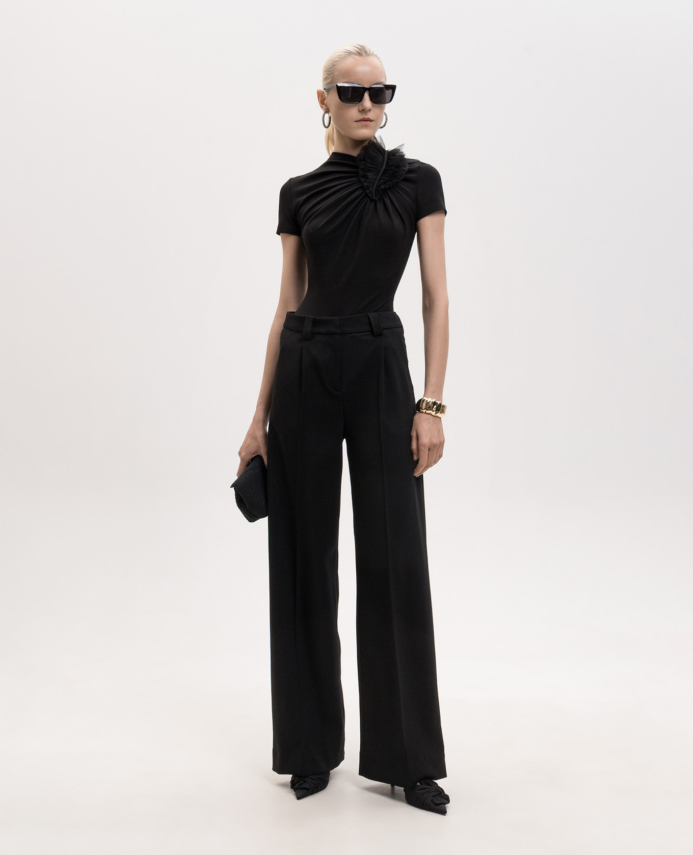 Black bodysuit with applique David Koma 2