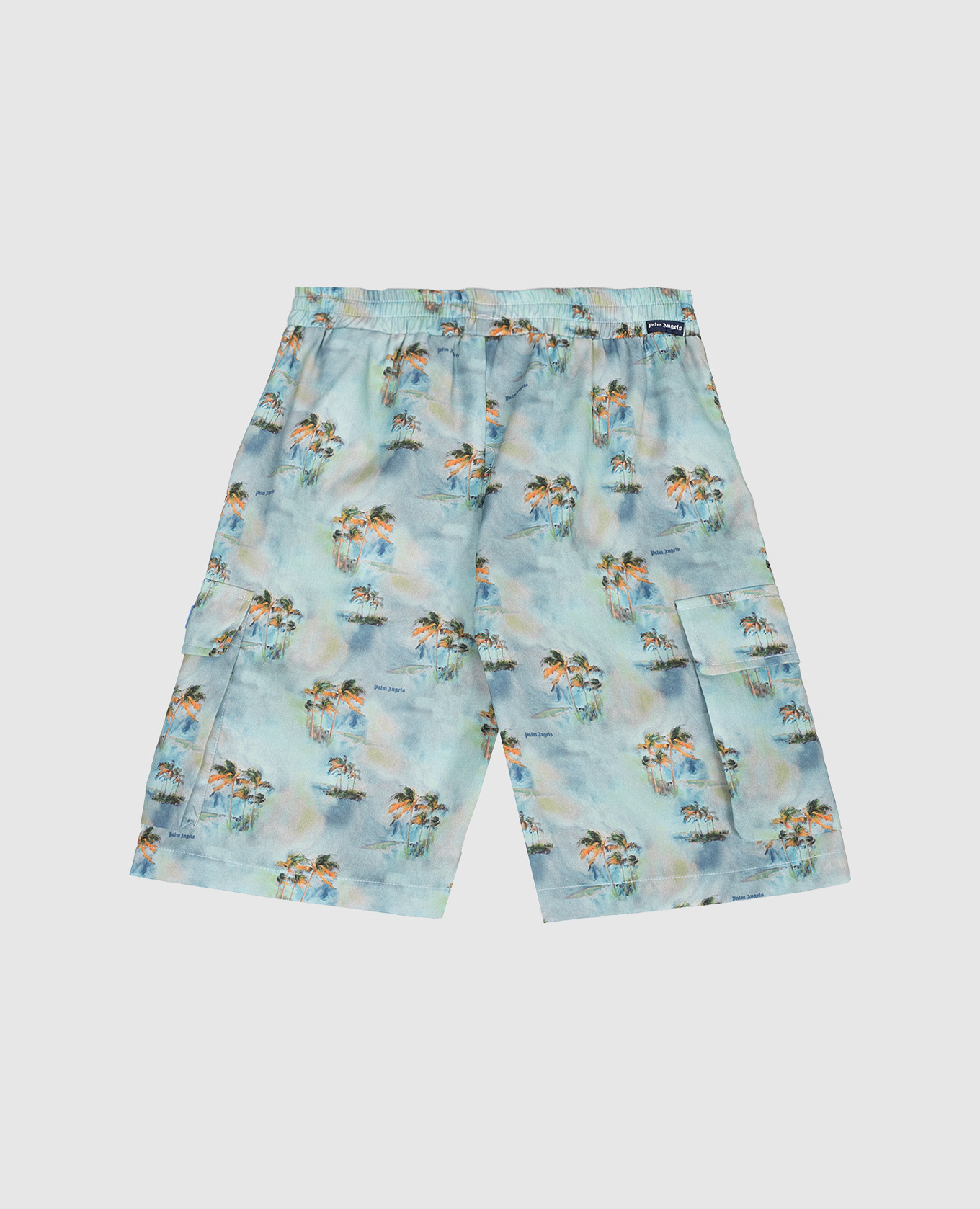 Children's blue printed cargo shorts Palm Angels 2