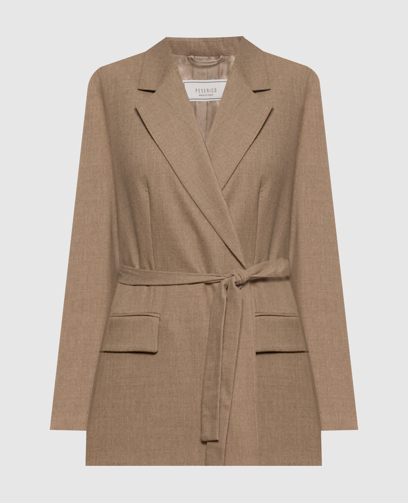 

Beige double-breasted wool and cashmere jacket Peserico