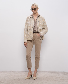 Brunello Cucinelli Brown silk blouse with monil chain M0C59NR516