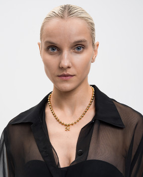 Off-White Gold-tone Arrow emblem necklace OWOB13WF25MET001