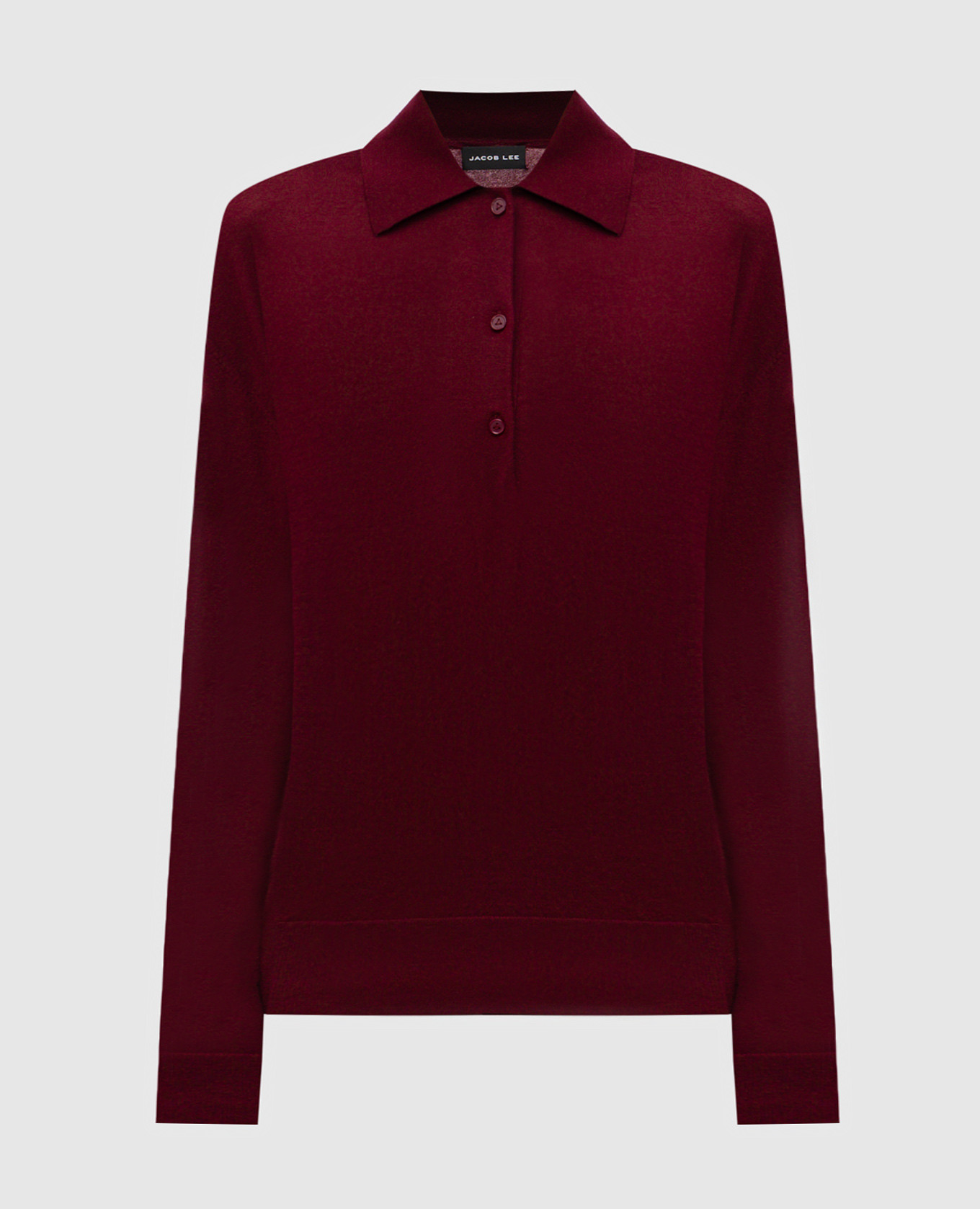 

Burgundy cashmere polo shirt Jacob Lee