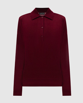 Jacob Lee Burgundy cashmere polo shirt WCP2036AW25NR