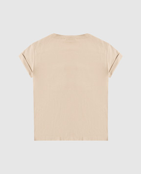 Brunello Cucinelli Children's beige T-shirt with chain B0T81T458C