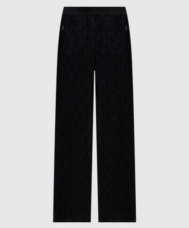 Black pants with monogram pattern