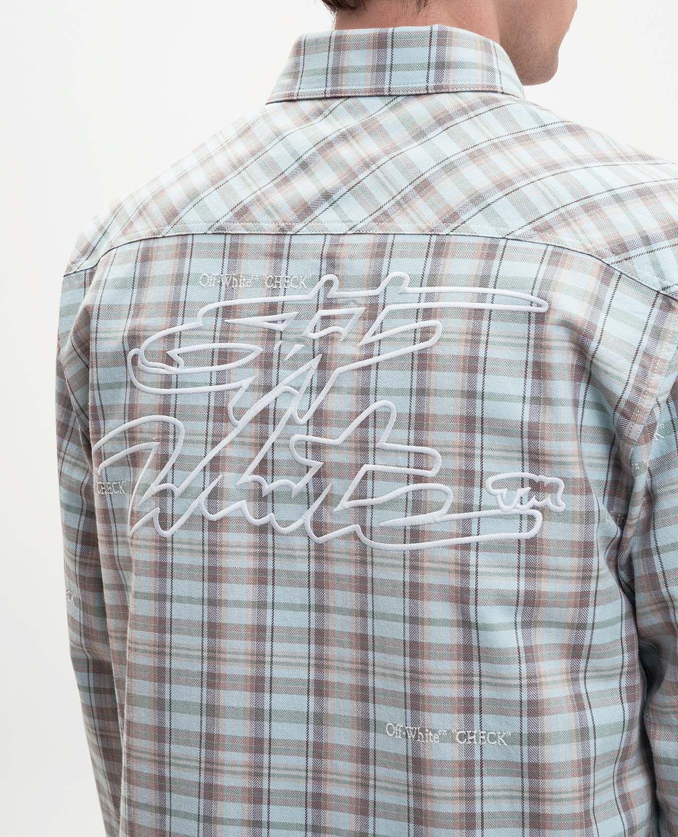 Blue patterned shirt with embroidered logo Off-White 5