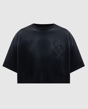 AMIRI Gray cropped T-shirt with monogram patch AWTOJR1030