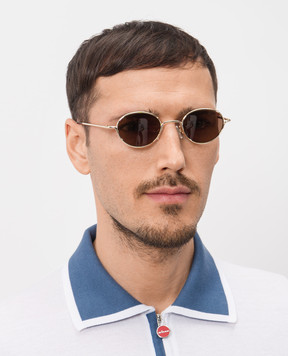 Alexander McQueen Gold sunglasses with logo engraving 861683I3330