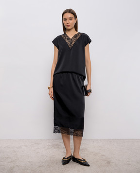 Max Mara Weekend Black WKDSTAFFA top with lace WKDSTAFFA