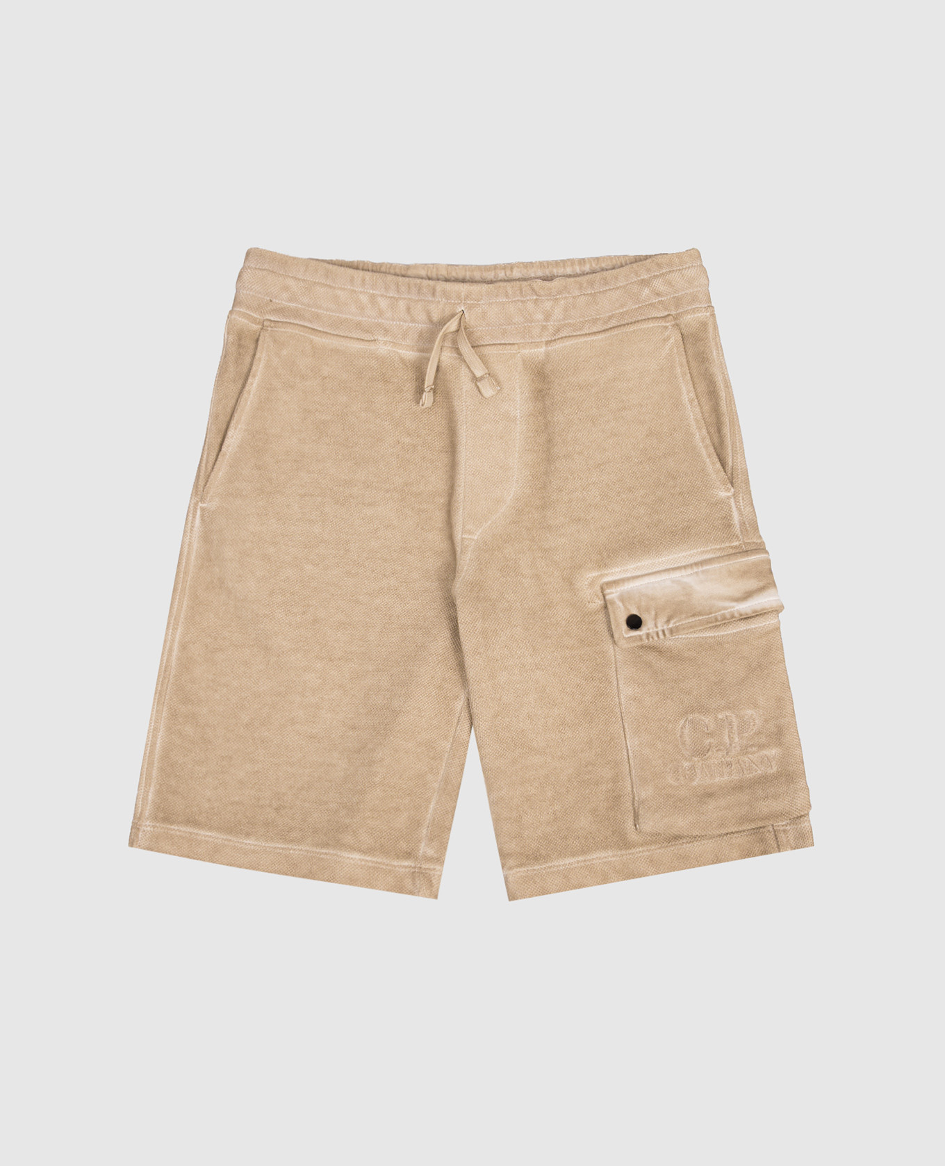 Children's khaki shorts with logo embroidery C.P. Company