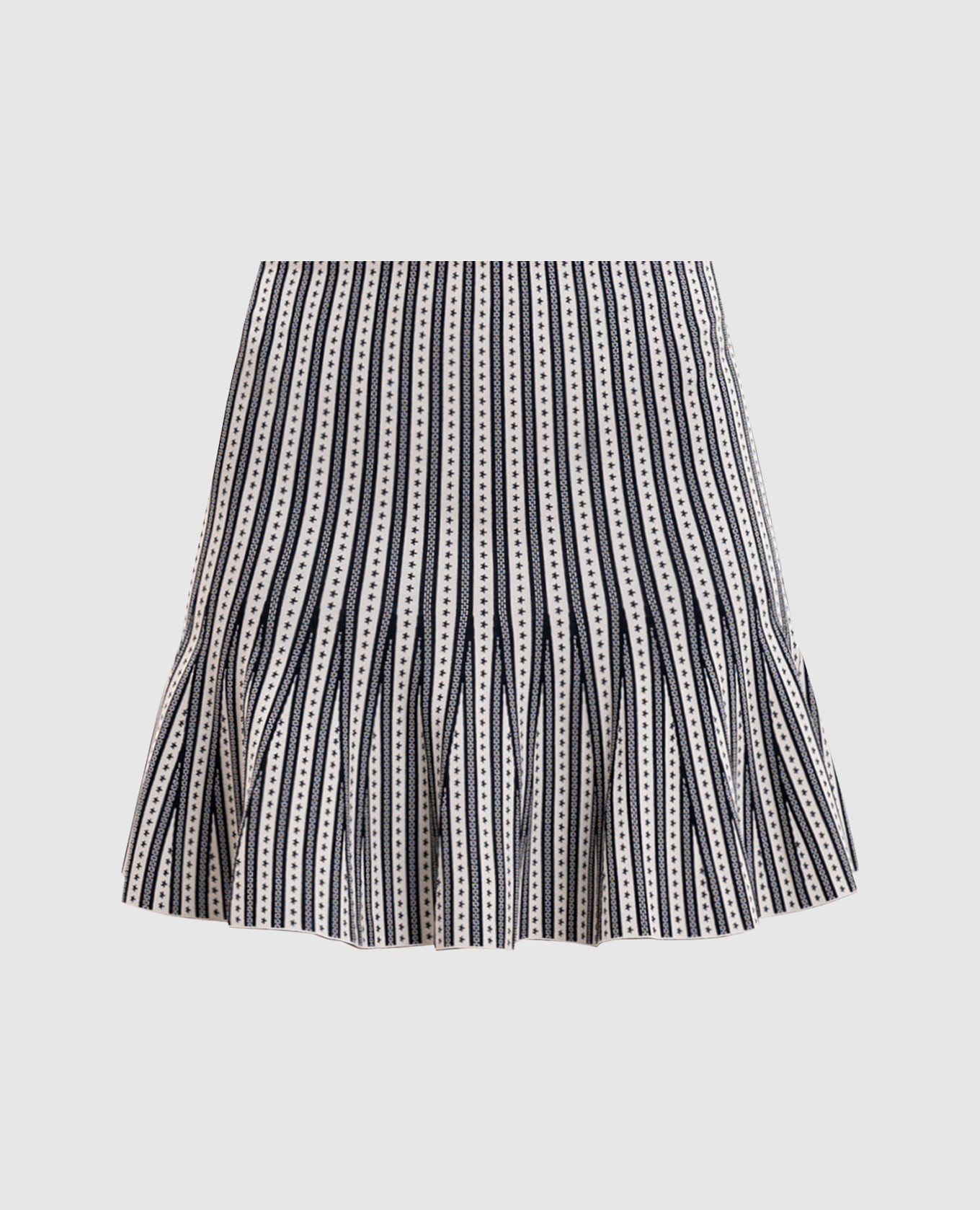 Ivory striped mini skirt